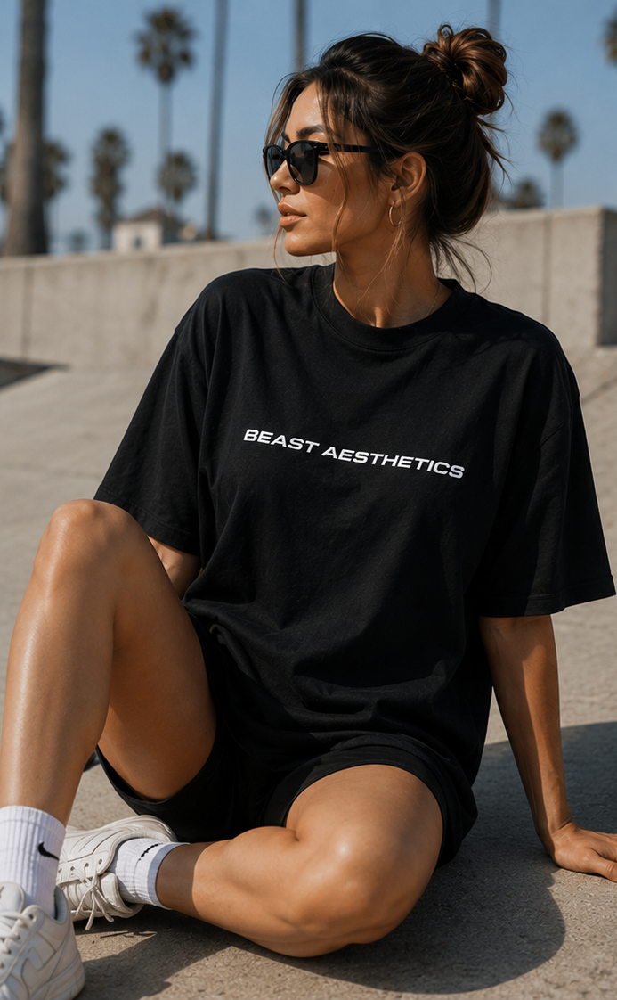 Legacy Oversized Tee BLACK AND NAVY